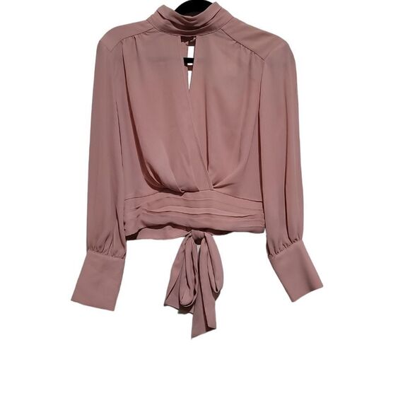 New York and Company Pink LongSleeve Open Back Blouse Sz Small  NWT - Picture 2 of 8